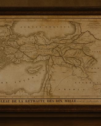 Antica mappa cartina Delamarche 1830 anabasi