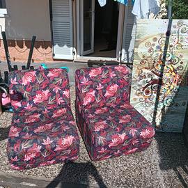 Coppia Poltrone in Stoffa Variopinta +Quadro 