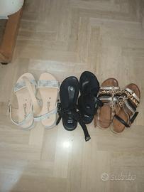 3 paia sandali donna misura 39