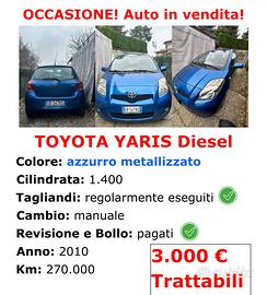 Toyota Yaris 1.4 Diesel – 2010 – Azzurro Metallizz