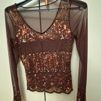 Maglietta donna tg.S/M con pailettes