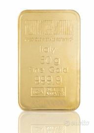 Lingotto in oro puro 50 gr