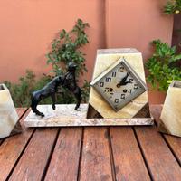 Orologio da camino Art Déco anni ‘20-‘30 in marmo