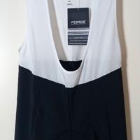 salopette corta con bretelle tg. XXL bianco/nero