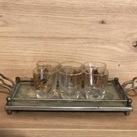 Set Vassoio con 6 Bicchierini Stile Liberty 1900