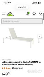 Lettino prendisole Naterial Alluminio bianco