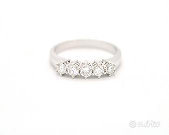 Riviere 5 diamanti oro bianco Ct 0,65