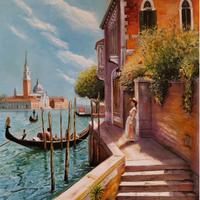 Quadro ad olio su tela Venezia