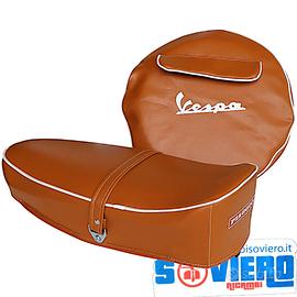 Kit Sella e copriruota Marrone scritta Vespa 50