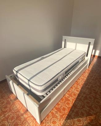 Letto singolo SONGESAND, rete LÖNSET e materasso
