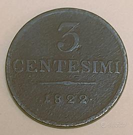 Regno Lombardo-Veneto – 3 Centesimi 1822 zecca Mi