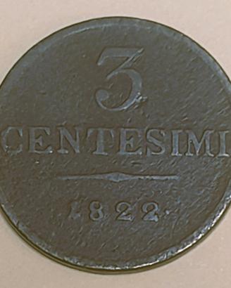 Regno Lombardo-Veneto – 3 Centesimi 1822 zecca Mi