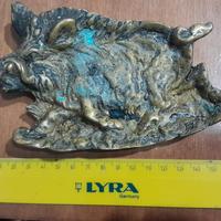 cinghiale portacenere in ottone caccia cacciatore