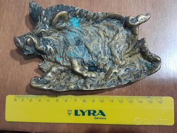 cinghiale portacenere in ottone caccia cacciatore