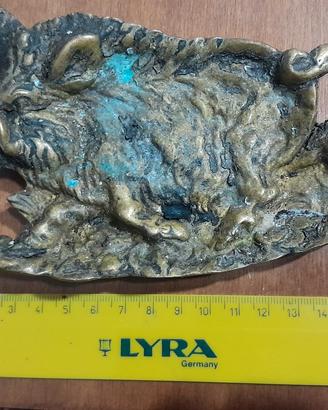 cinghiale portacenere in ottone caccia cacciatore