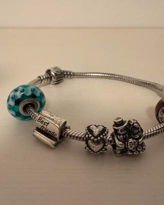 Bracciale pandora  originale 19 cm con charms