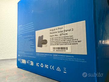 Reolink Argus 4 Pro 4k 180º Pannello Solare Nuova!