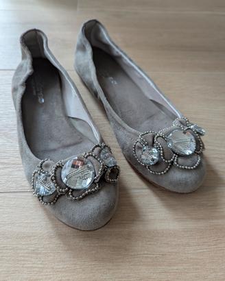 Ballerine gioiello camoscio grigio – Made in Italy