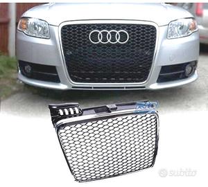 GRIGLIA AUDI A4 B7 04-07 LOOK RS CROMATO NERO