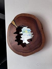 Specchio da parete in vero tronco di legno – 40 cm