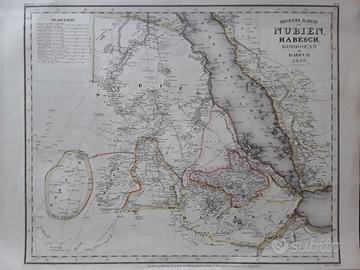 Carta geografica della Nubia 1850