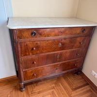 Cassettone Luigi Filippo Noce Marmo