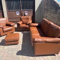 Set divani e poltrona vera pelle.Una bomba
