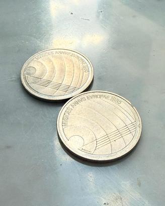 Coppia monete Svizzera 5 Franchi 1985