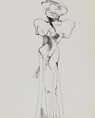 ARTE COLOMBOTTO ROSSO Figura disegno a china