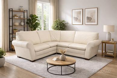 Divano angolare curvo Château d’Ax – colore panna