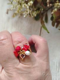 Anello acciaio regolabile con ciondoli vari