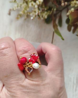 Anello acciaio regolabile con ciondoli vari