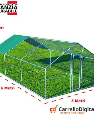 Gabbia Galline 3x6m x 2mH-18mq - Verde