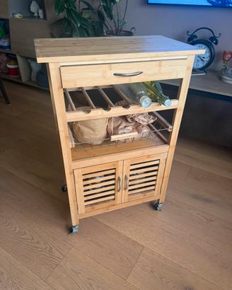 mobiletto multiuso da cucina con ruote