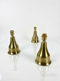 Set 3 lampade vintage in ottone anni ’70