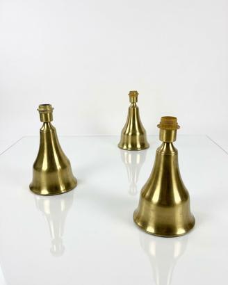 Set 3 lampade vintage in ottone anni ’70