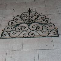 testiera  letto verde di ferro battuto