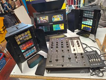 3 luci Strobo+mixer+mixer piccolo +caveria