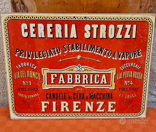 Insegna Cartonato Pubblicitario Cereria Strozzi