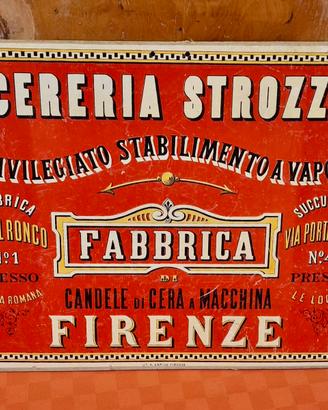 Insegna Cartonato Pubblicitario Cereria Strozzi