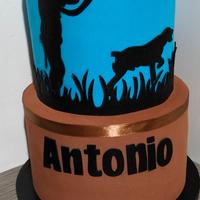 Torta scenografica Caccia Decorazione con legno 