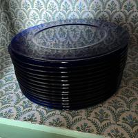 Sottopiatti in vetro blu