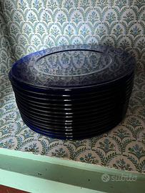 Sottopiatti in vetro blu