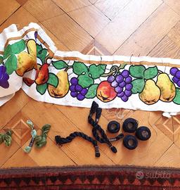 Tessuto per ricamo in lino con fili di cotone 