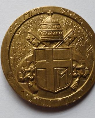 MEDAGLIA BRONZO DORATO MM 40 VATICANO ANNO 2003