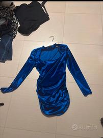 vestito XS donna blu elettrico