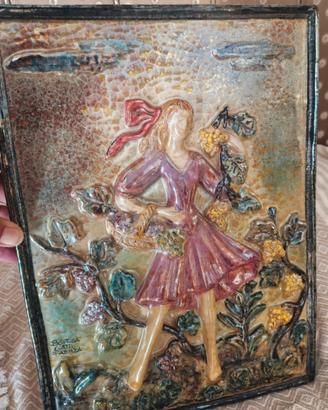 Placca Ceramica Bottega Gatti Faenza "Autunno" 