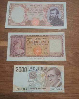 LOTTO BANCONOTE LIRA - Michelangelo, ornata