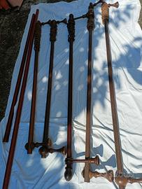 7 bastoni in legno per tende 