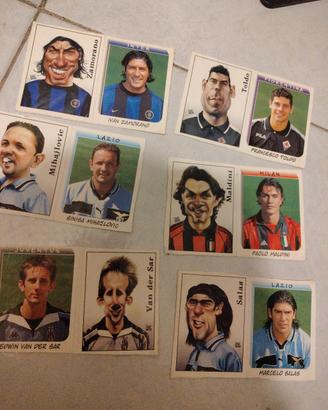Figurine calciatori Panini con caricature a. 2000